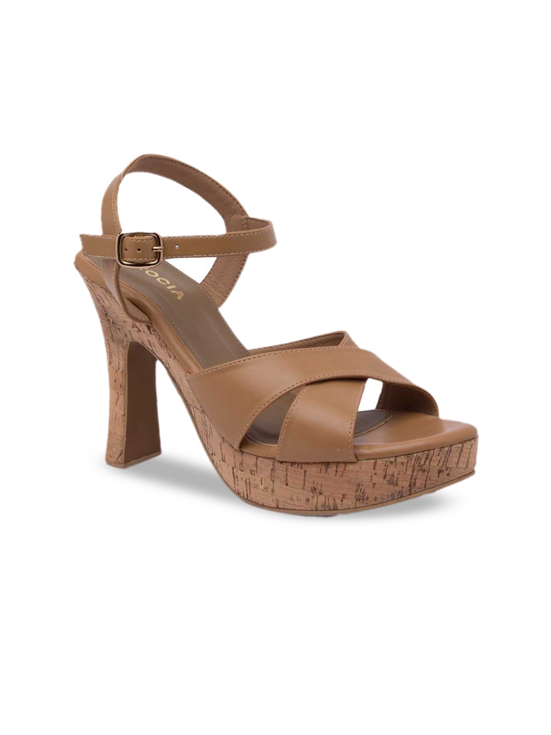 

Rocia Beige Printed Block Heels Sandal