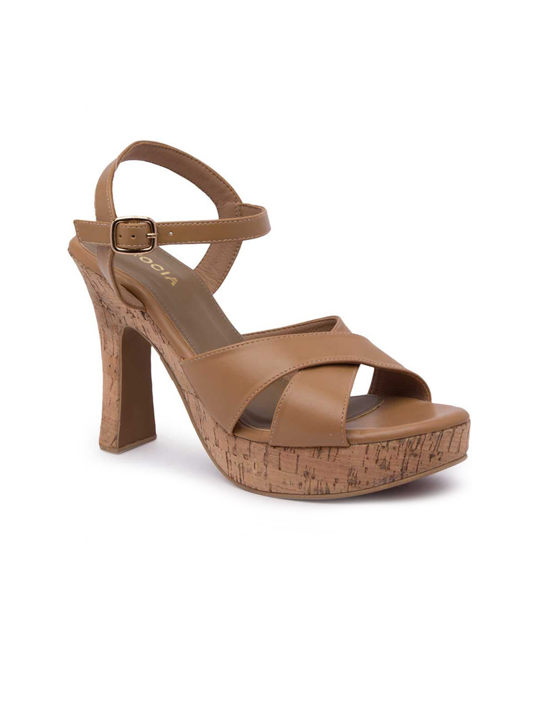 

Rocia Beige Printed Block Heels Sandal