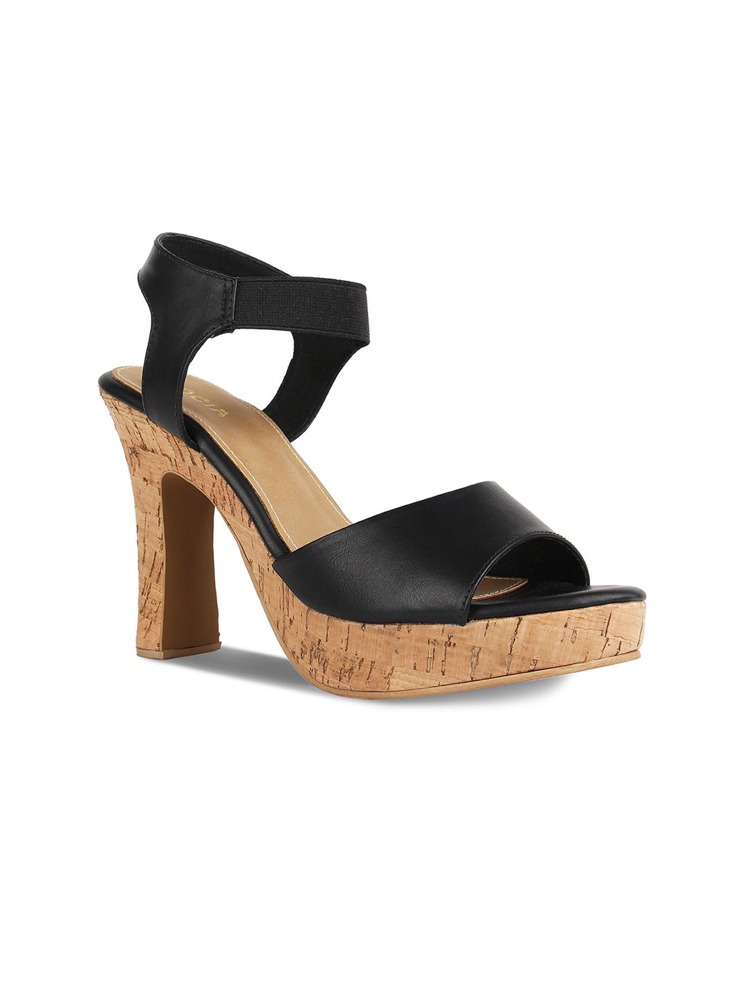 

Rocia Black Peep Toes Block Heels