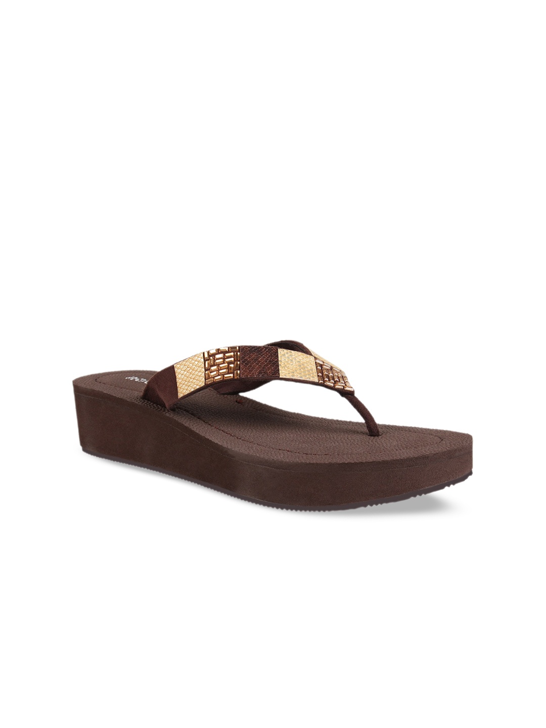 

Rocia Brown Ethnic Wedge Sandals