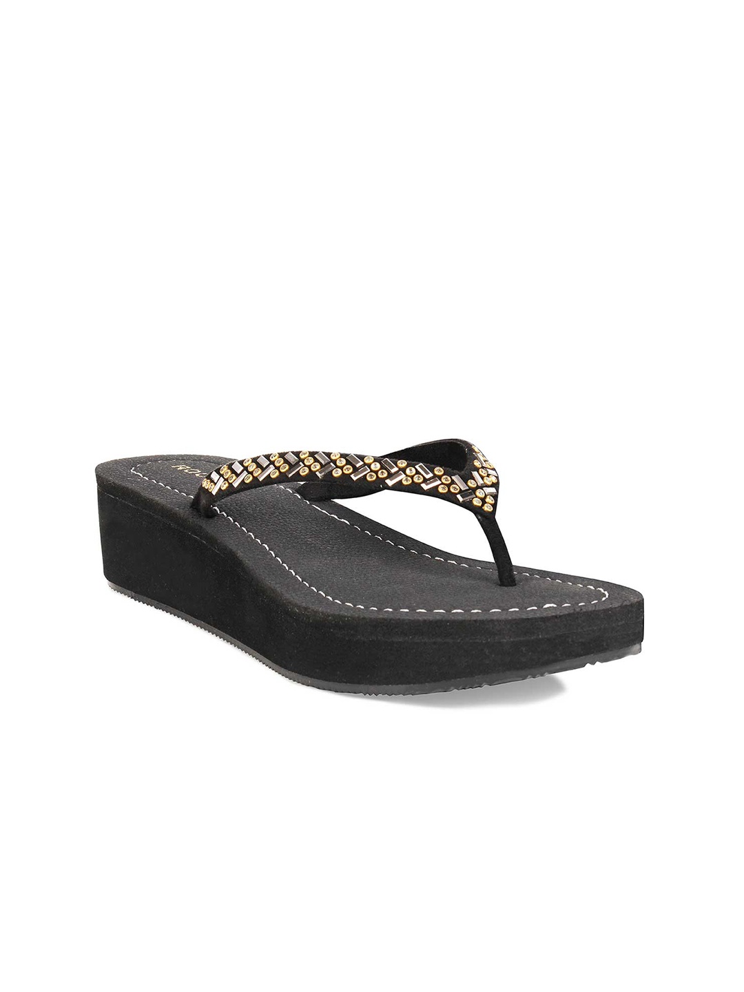 

Rocia Women Black Ethnic Wedge Sandals