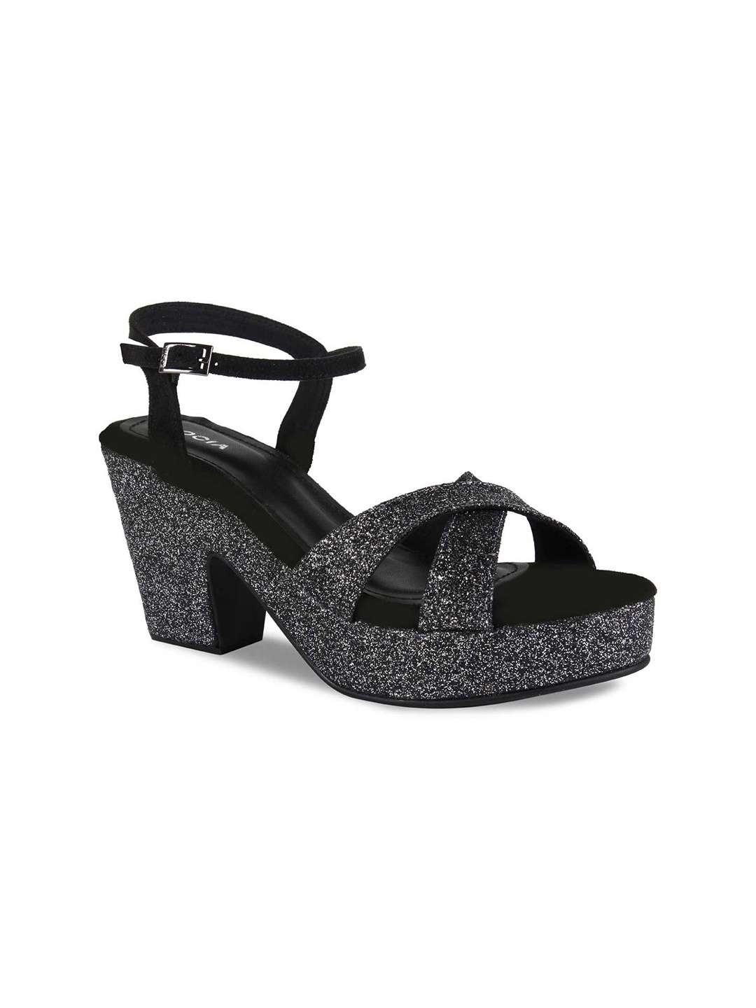 

Rocia Black Party Peep Toes Block Heels