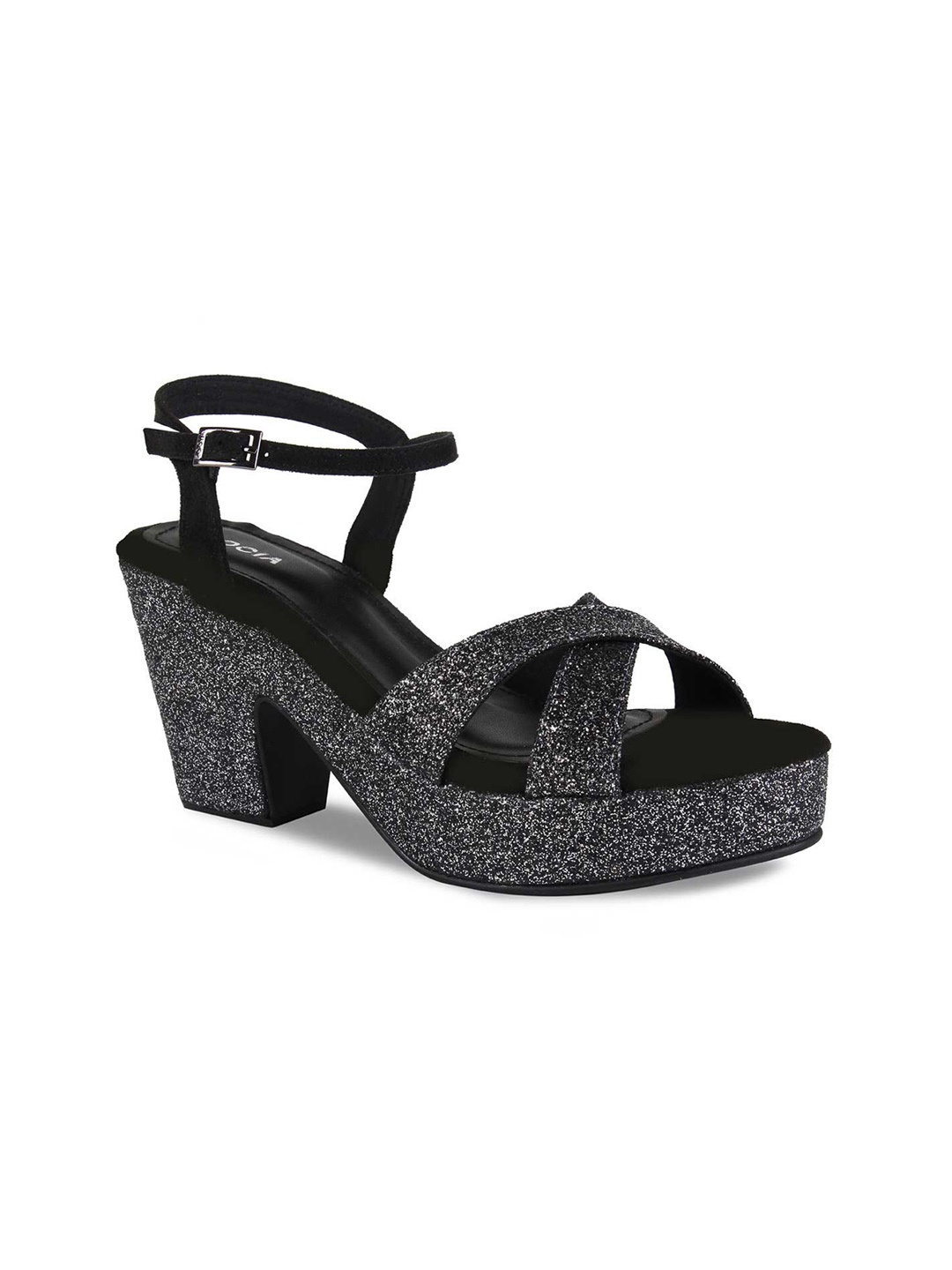 

Rocia Black Party Block Heel Peep Toes