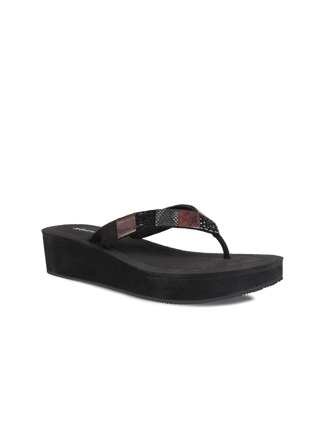 

Rocia Black Ethnic Wedge Sandals