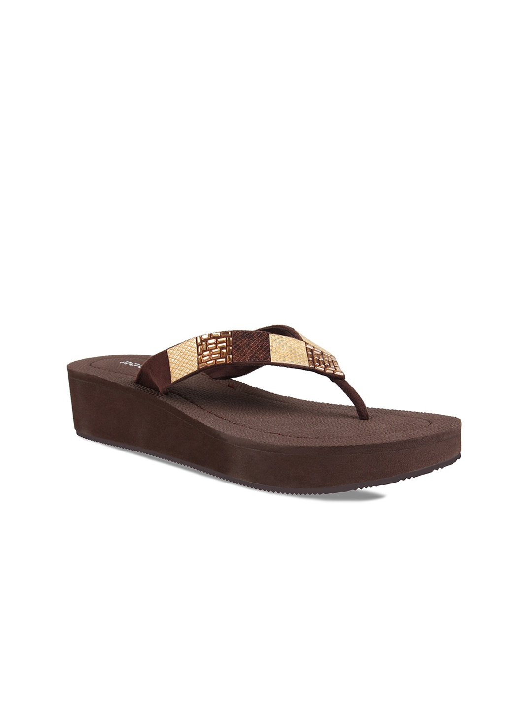 

Rocia Brown Ethnic Wedge Sandals
