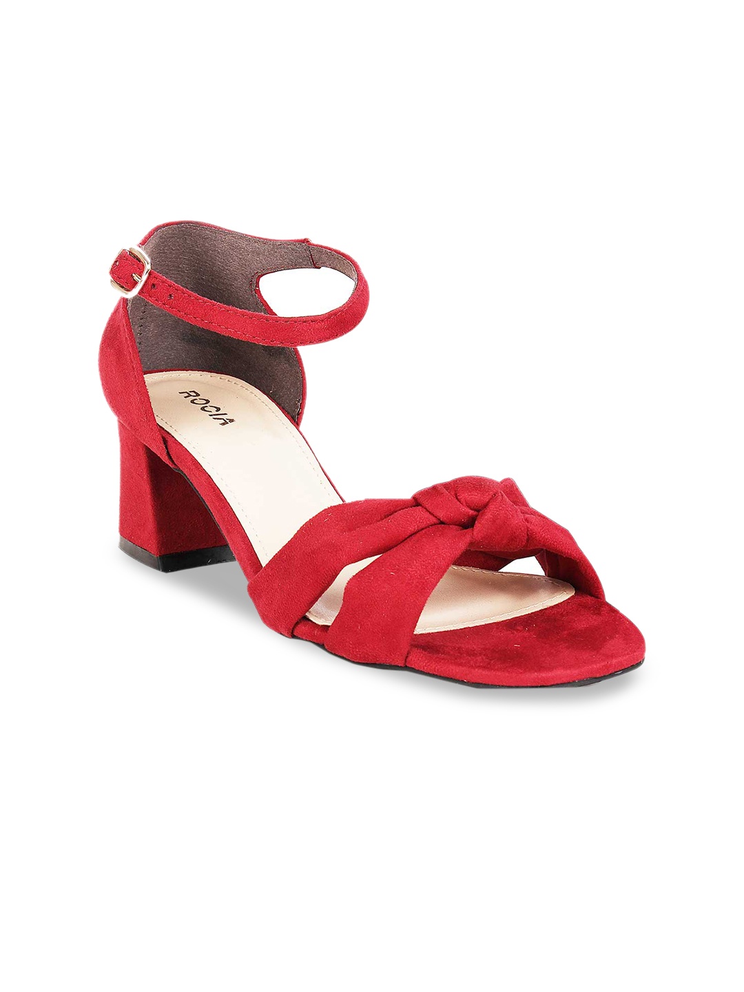 

Rocia Maroon Block Heels with Bows
