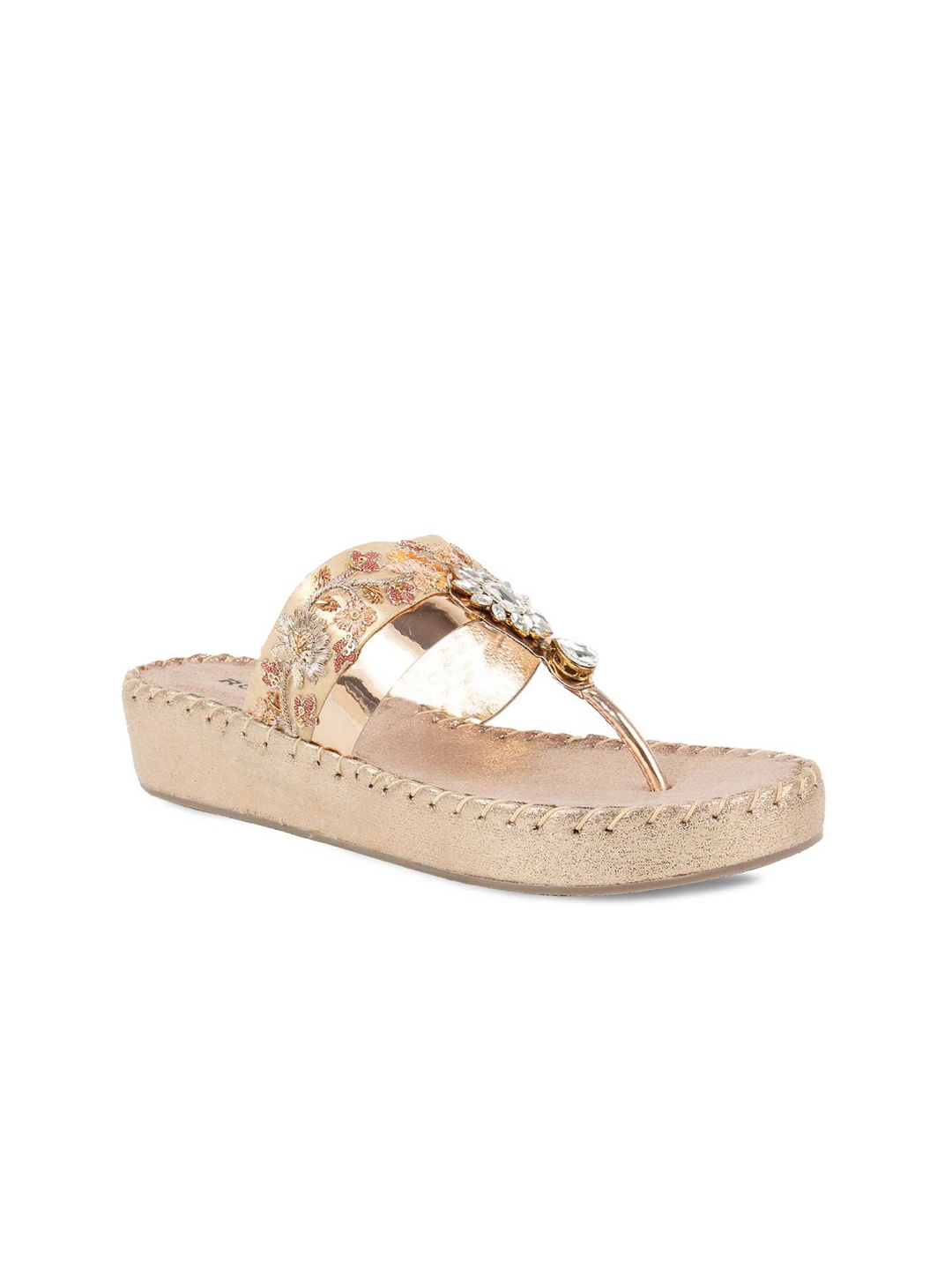 

Rocia Champagne Embellished Party Flatform Heels