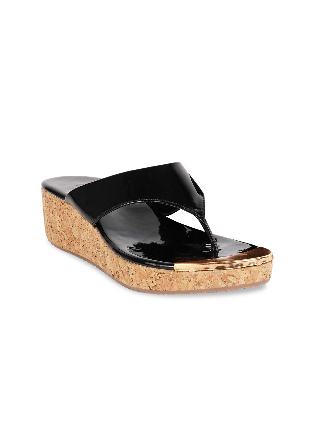 

Rocia Black Open Toe Wedge Heel Sandals