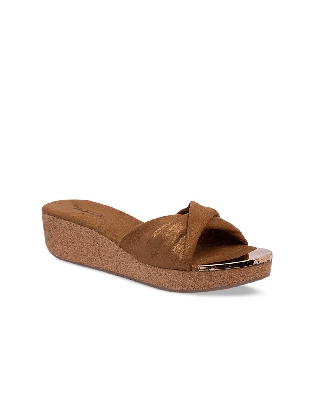 

Rocia Gold-Toned Flatform Heels with Bows