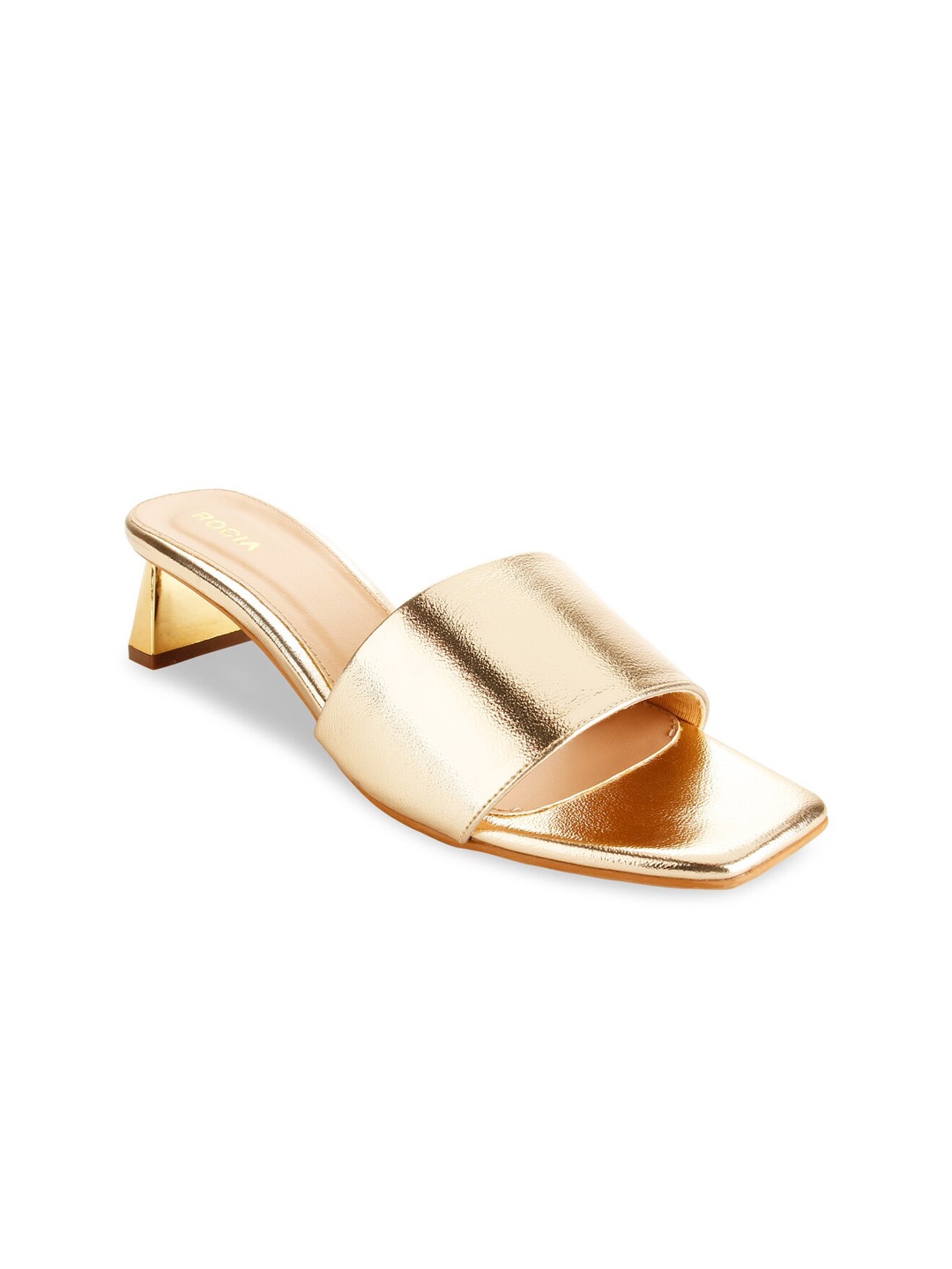 

Rocia Gold-Toned Open Toe Block Heels