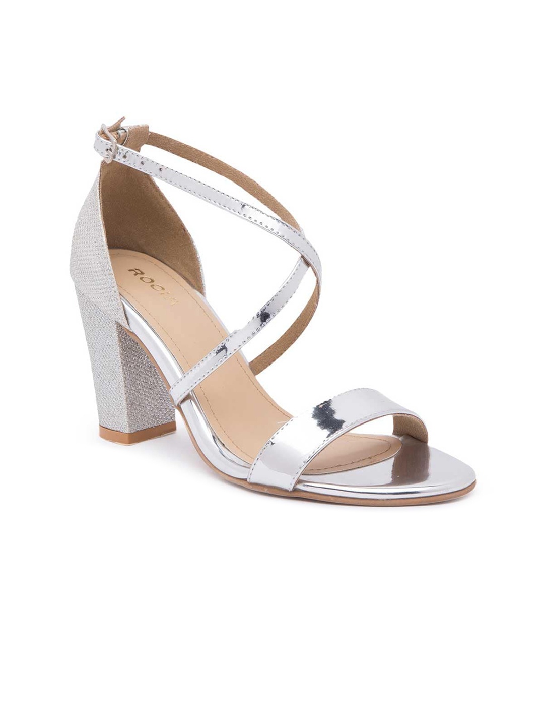

Rocia Silver-Toned Open Toe Block Heels