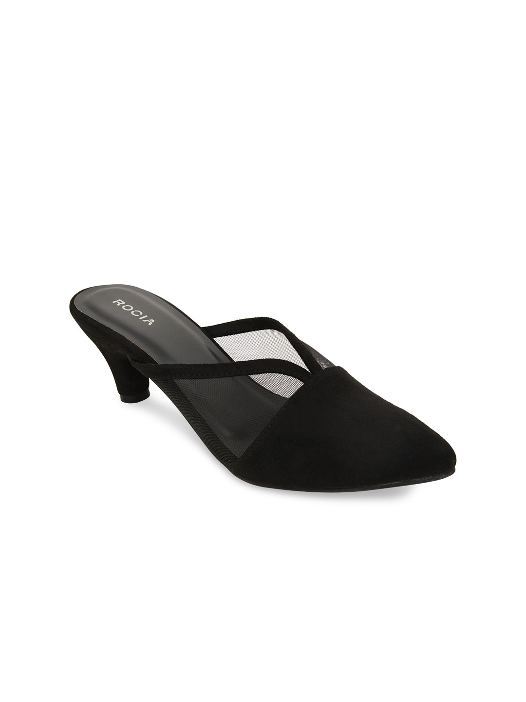 

Rocia Black Kitten Heel Mules