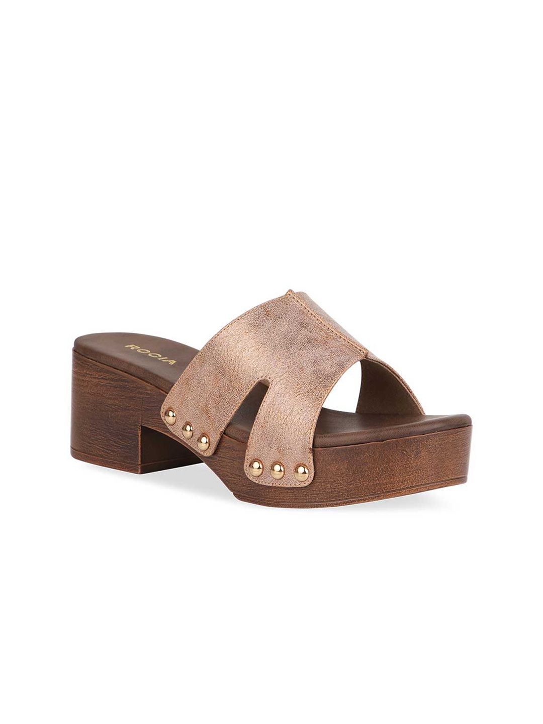 

Rocia Champagne Block Heels Sandals