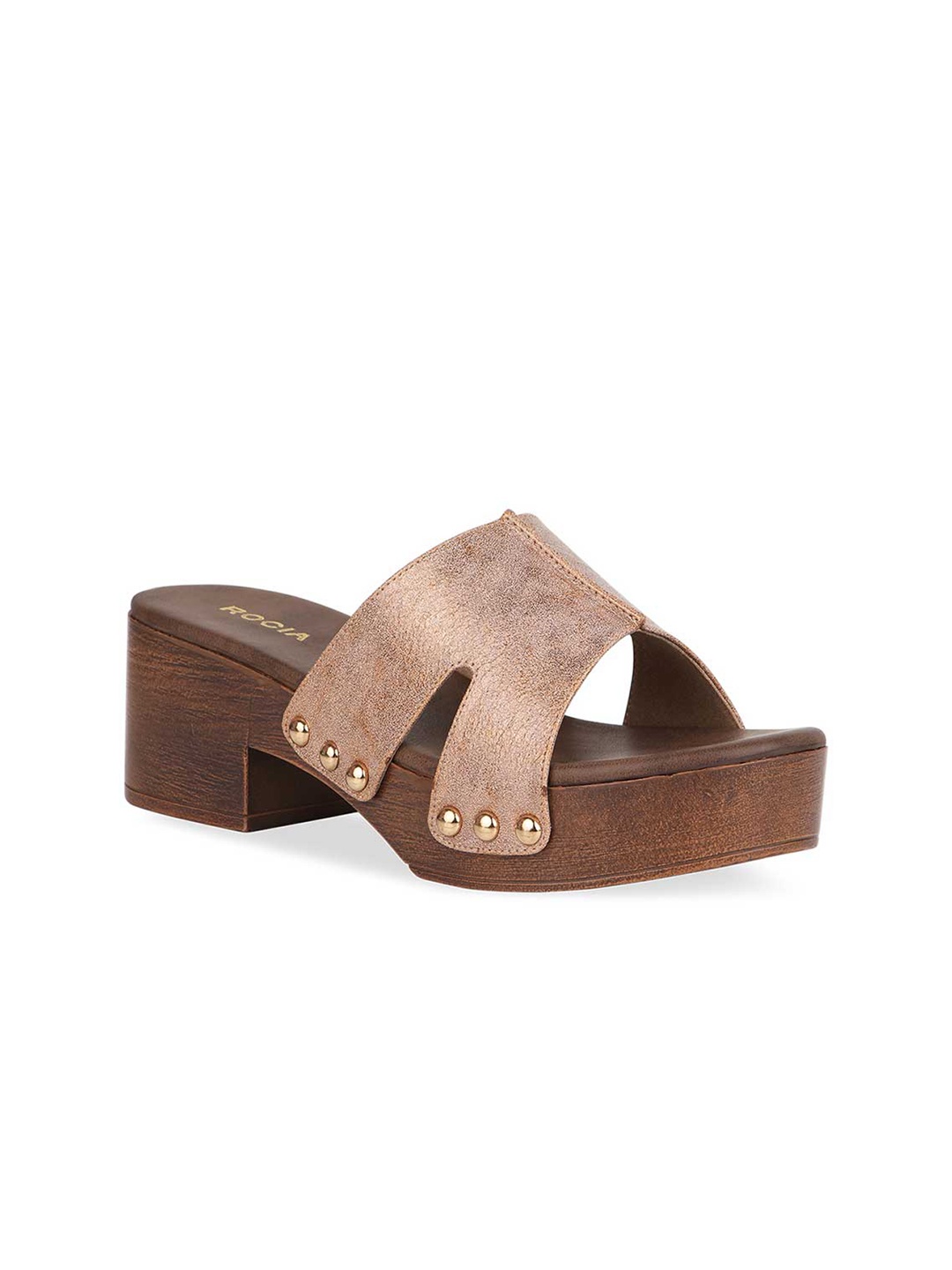 

Rocia Women Champagne Block Mules