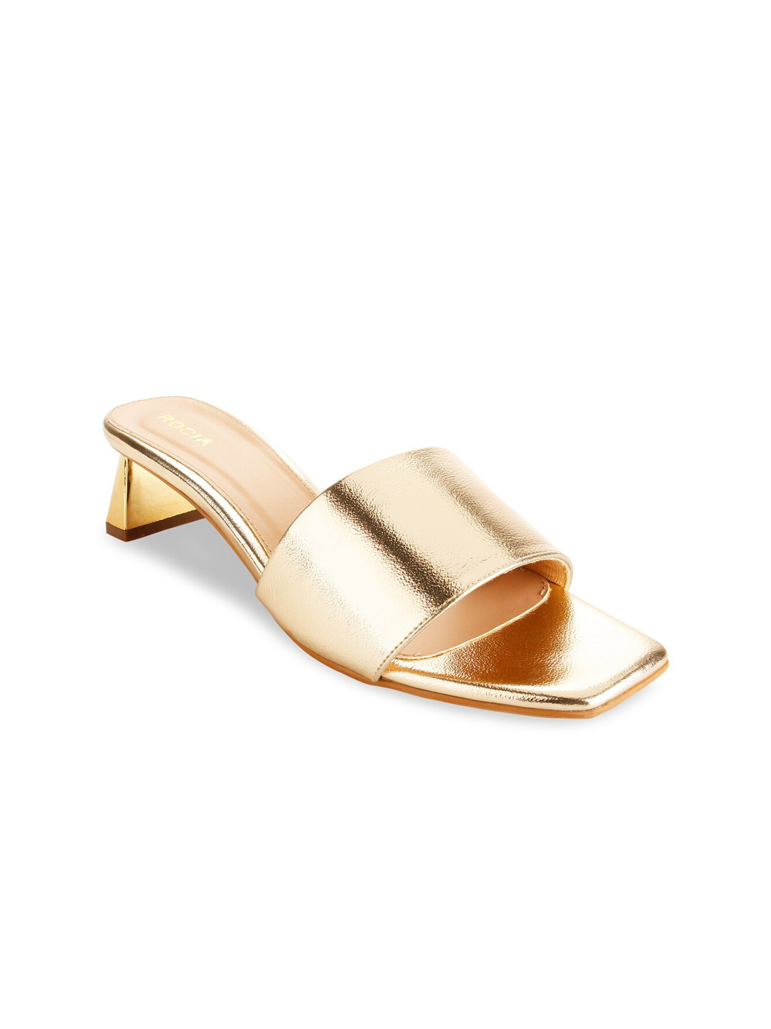

Rocia Women Gold-Toned Textured Block Heels