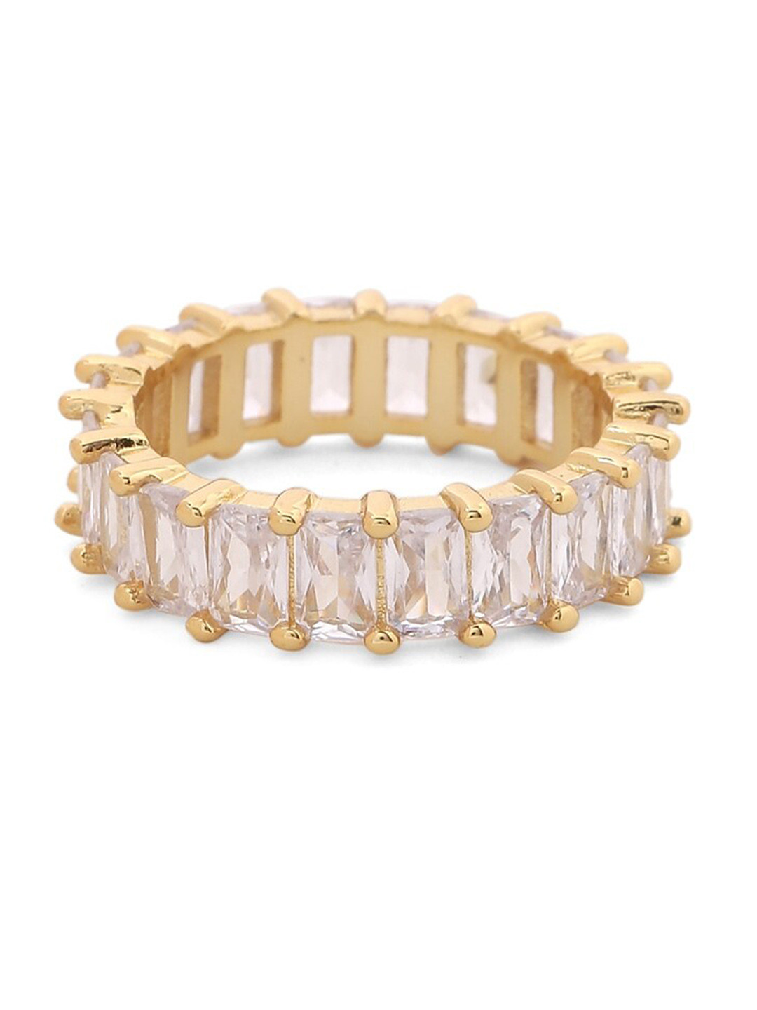 

Mitali Jain Women Gold-Plated White CZ-Studded Finger Ring
