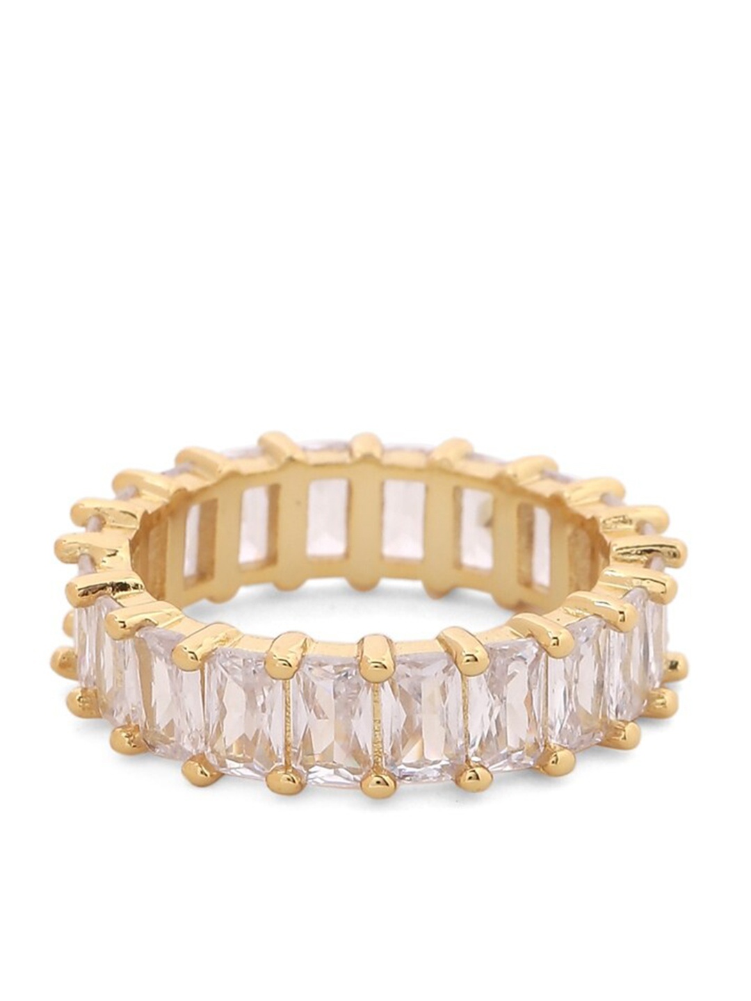 

Mitali Jain Women Gold-Plated White Crystals-Studded Finger Ring