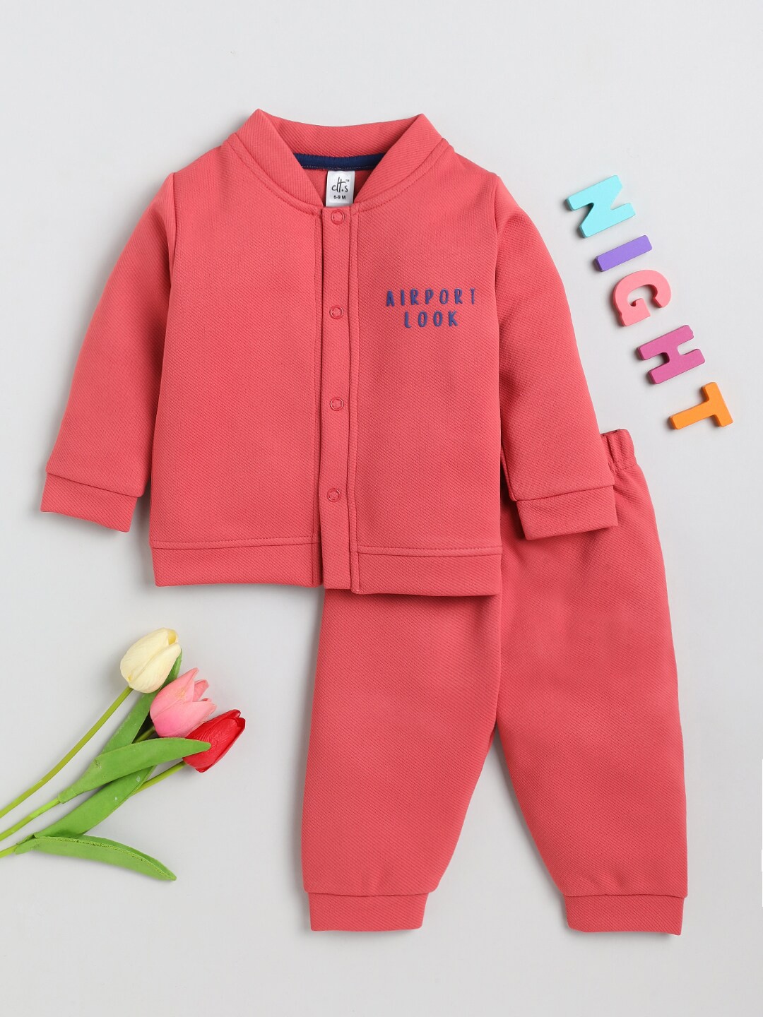 

Clt s Kids Coral Shirt & Pyjamas Night Suit