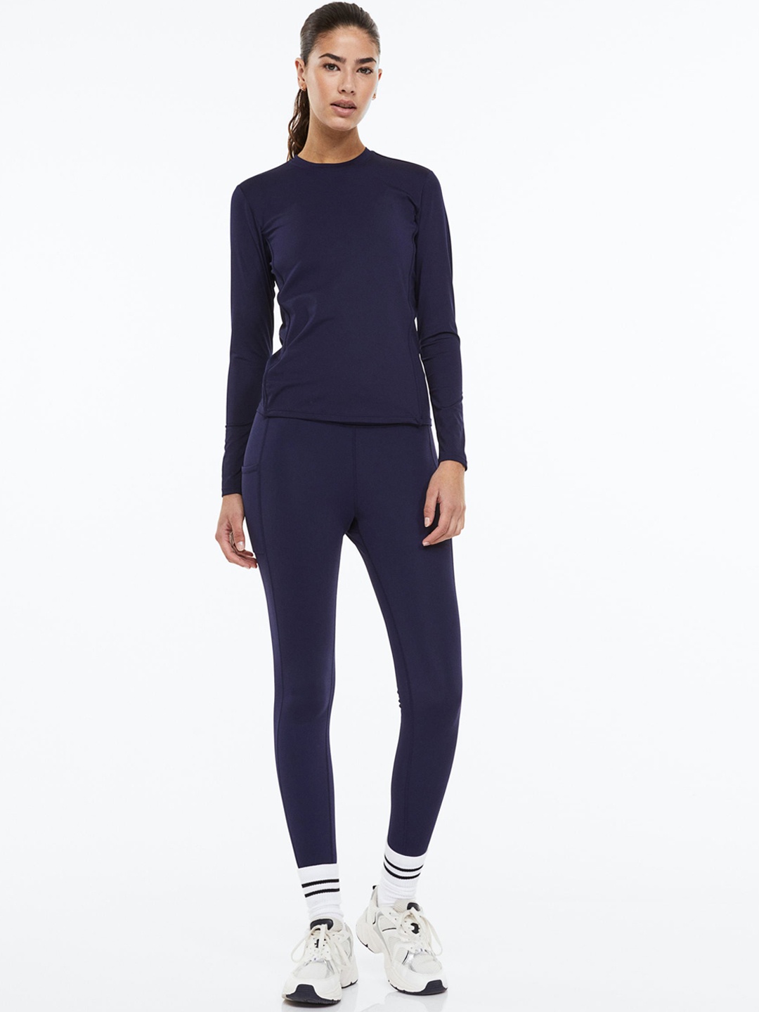 

H&M Women Blue Warm Sports Tights In DryMove