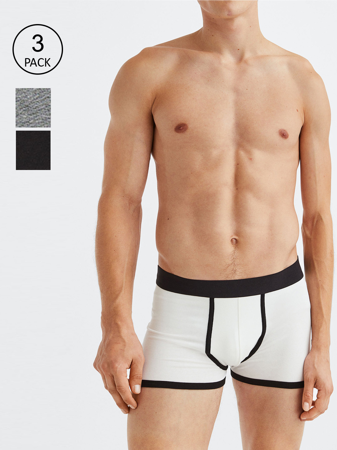 

H&M Men 3-Pack Short Trunks, Black