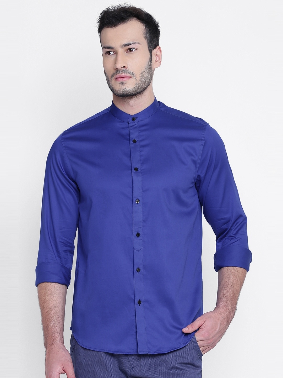 

Blackberrys Men Blue Solid Shirt