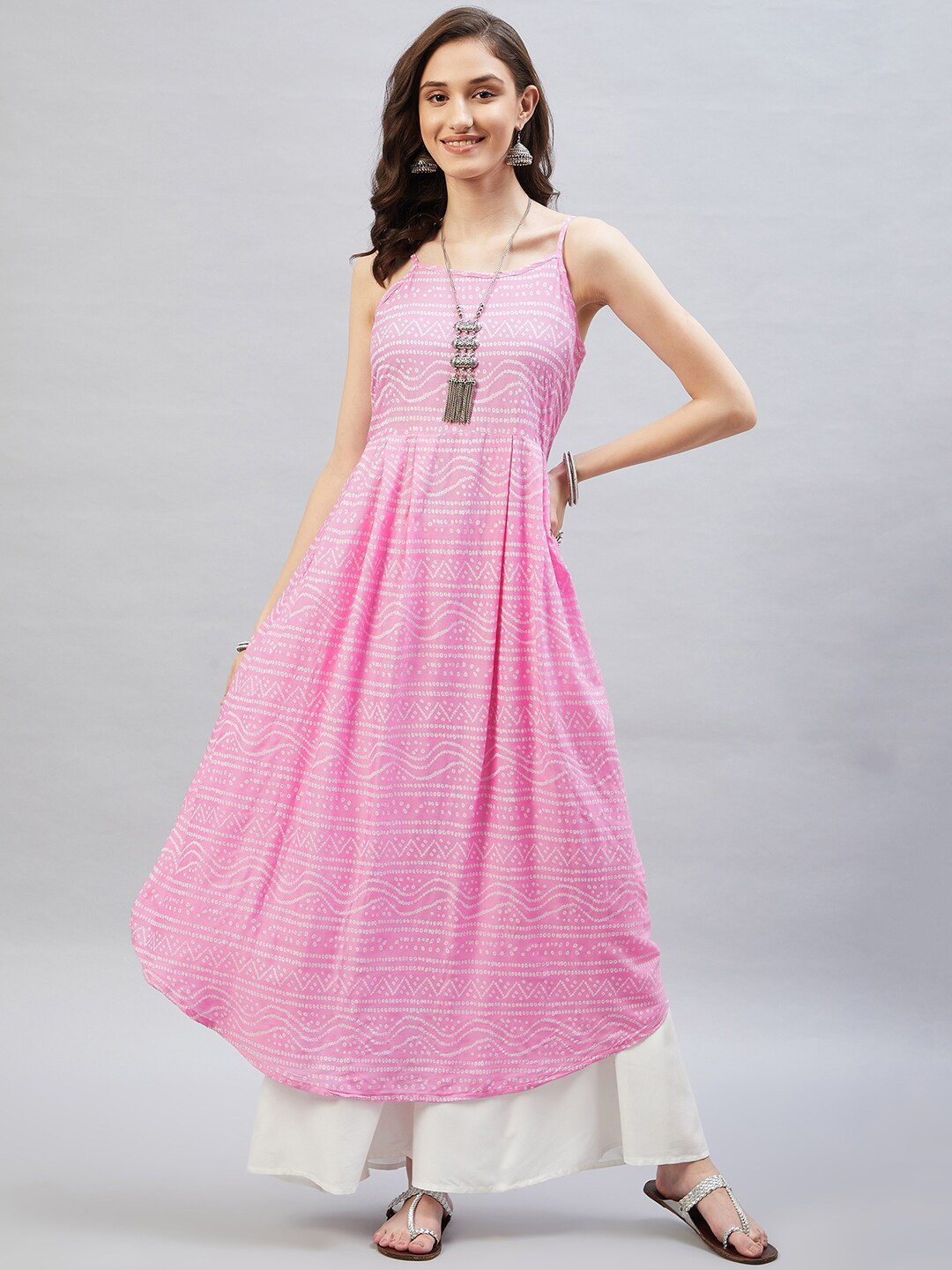 

InWeave Bandhani Printed Kurta, Pink