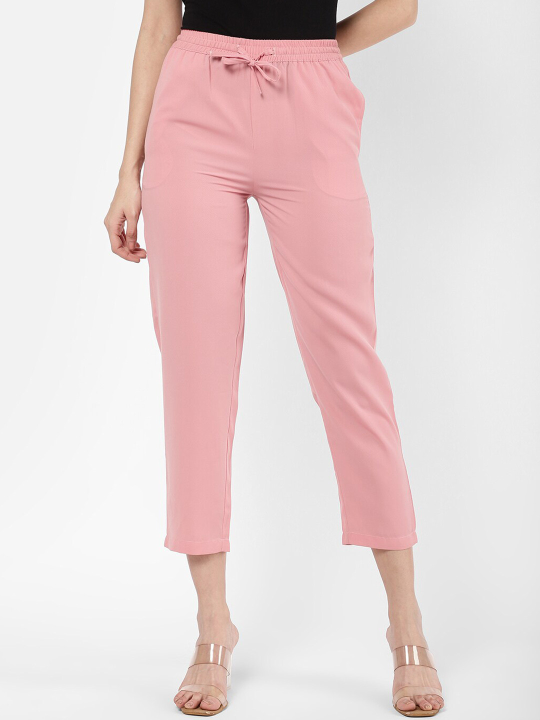 

R&B Women Pink Regular Fit Cotton Trousers