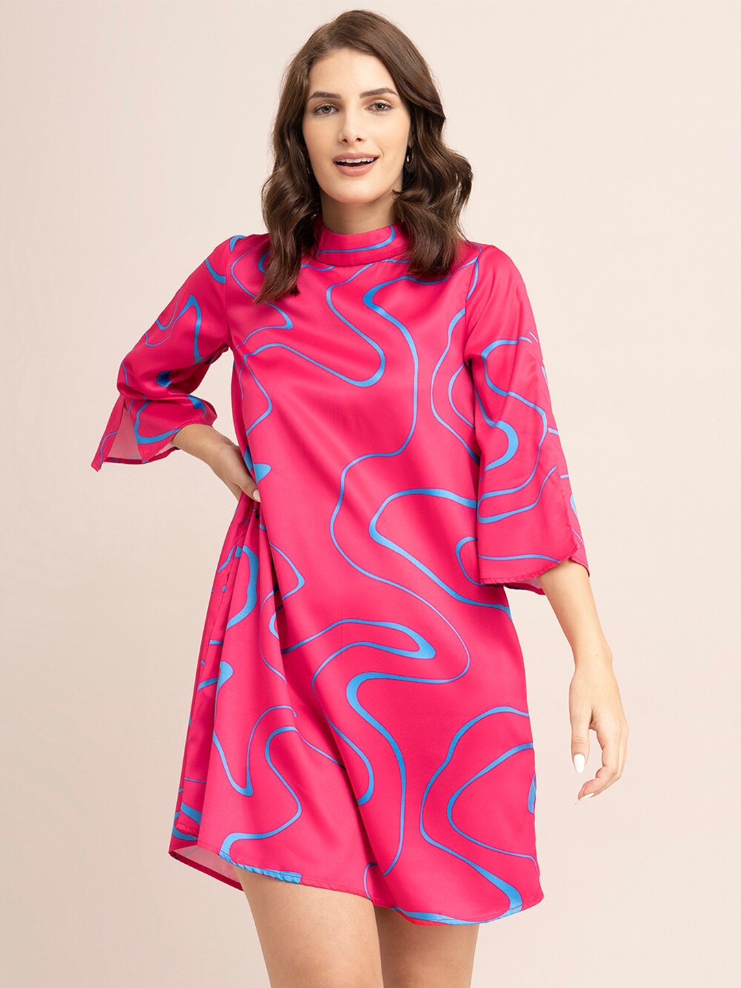 

FableStreet Fuchsia Satin Formal A-Line Dress
