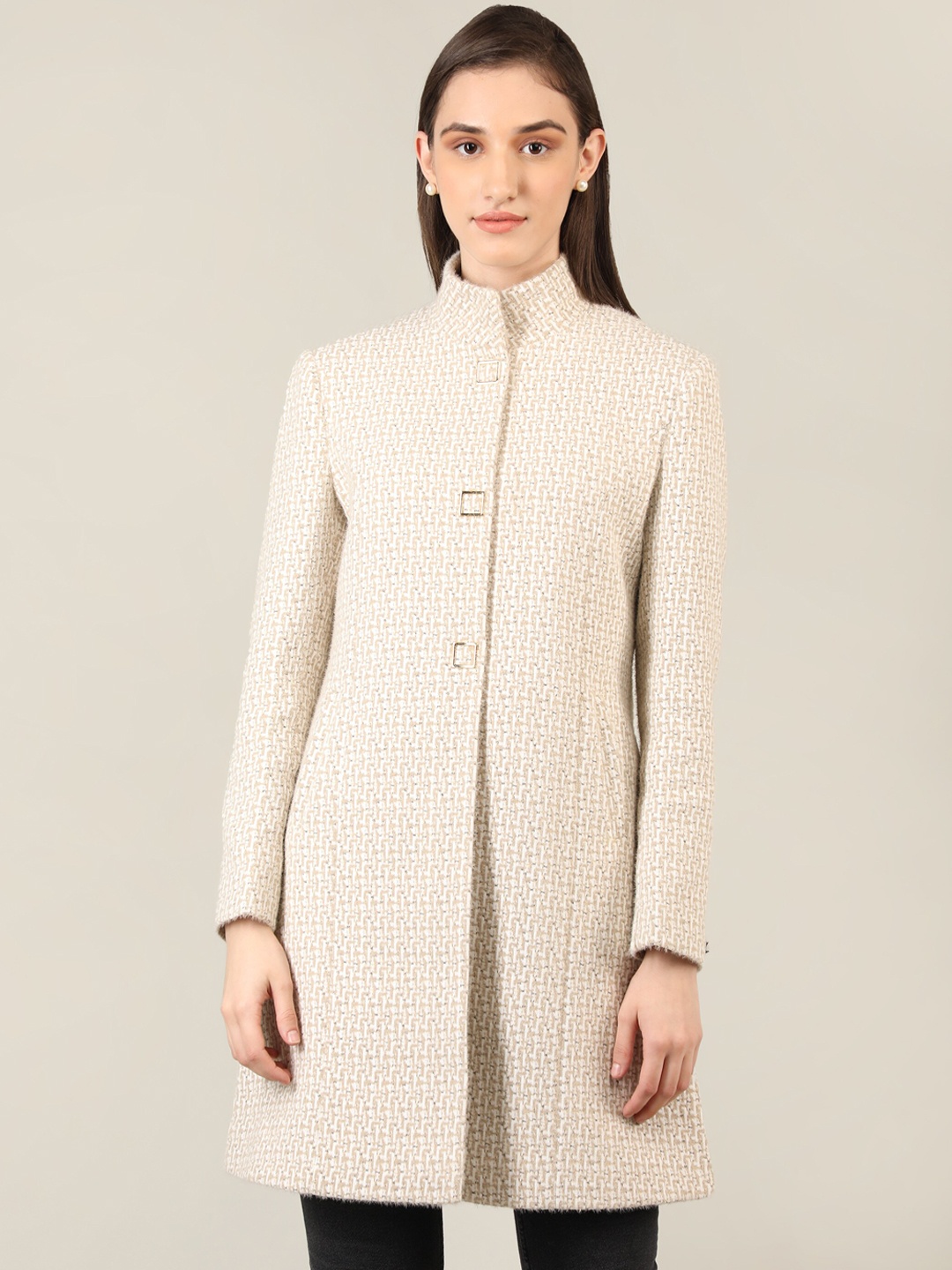 

PROTEX Women Camel Brown Self-design Wool Over Coats