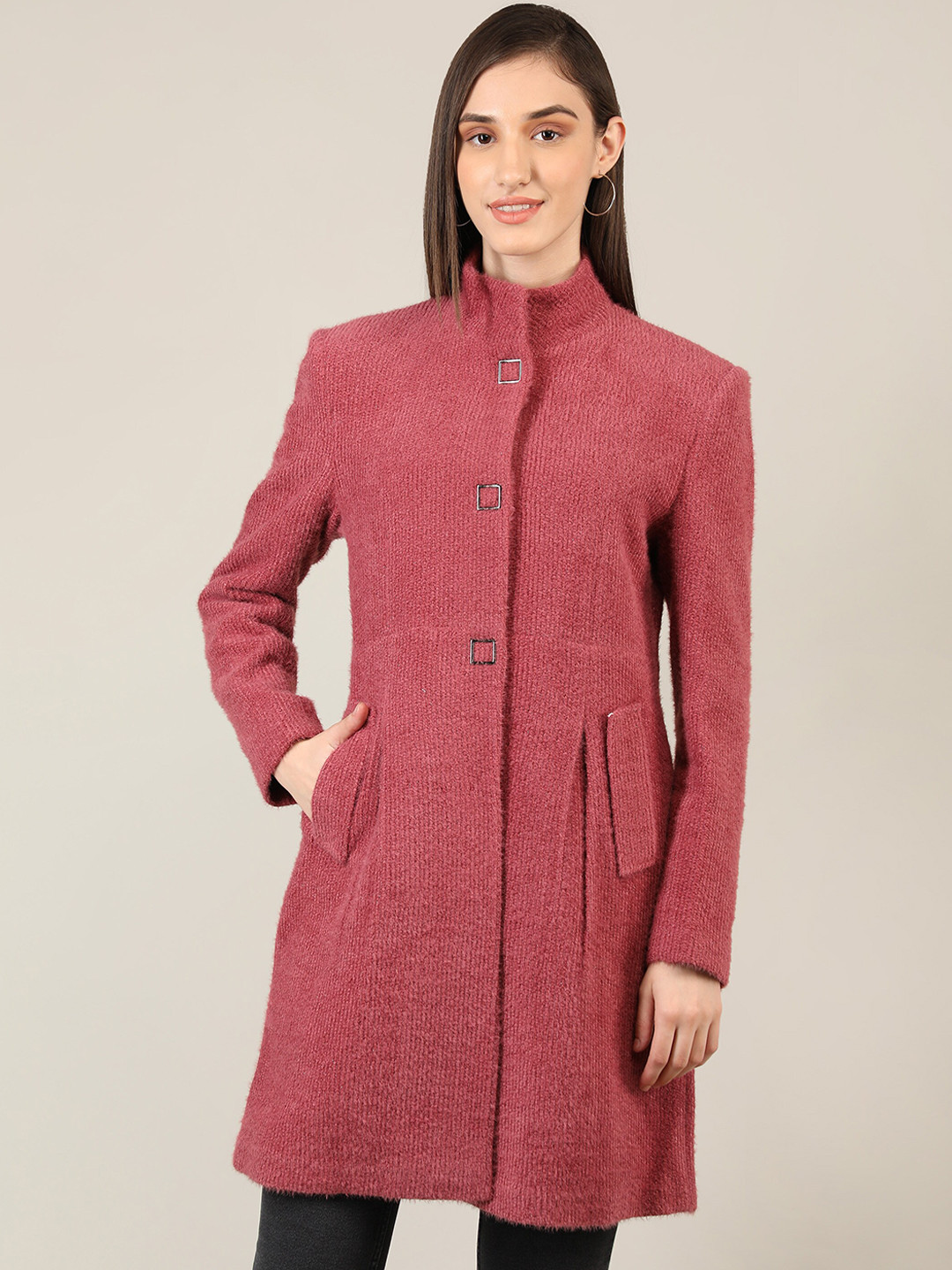 

PROTEX Women Pink Wool Over Coats