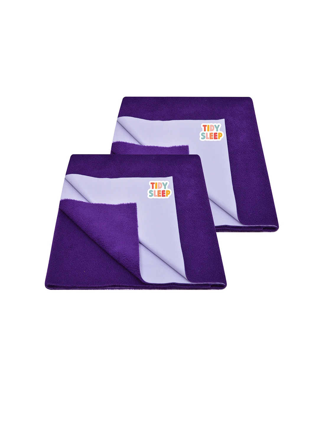 

TIDY SLEEP Kids Set Of 2 Violet Water Proof Mattress Protector, Purple