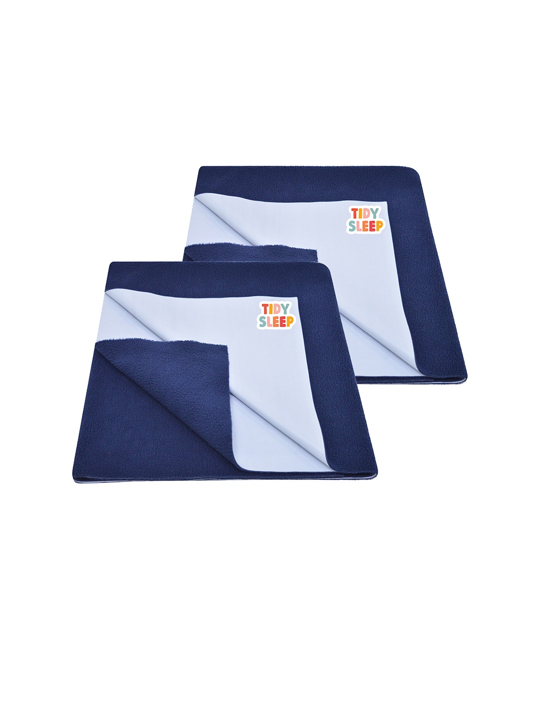 

TIDY SLEEP Kids Set Of 2 Navy Blue Water Proof Mattress Protector
