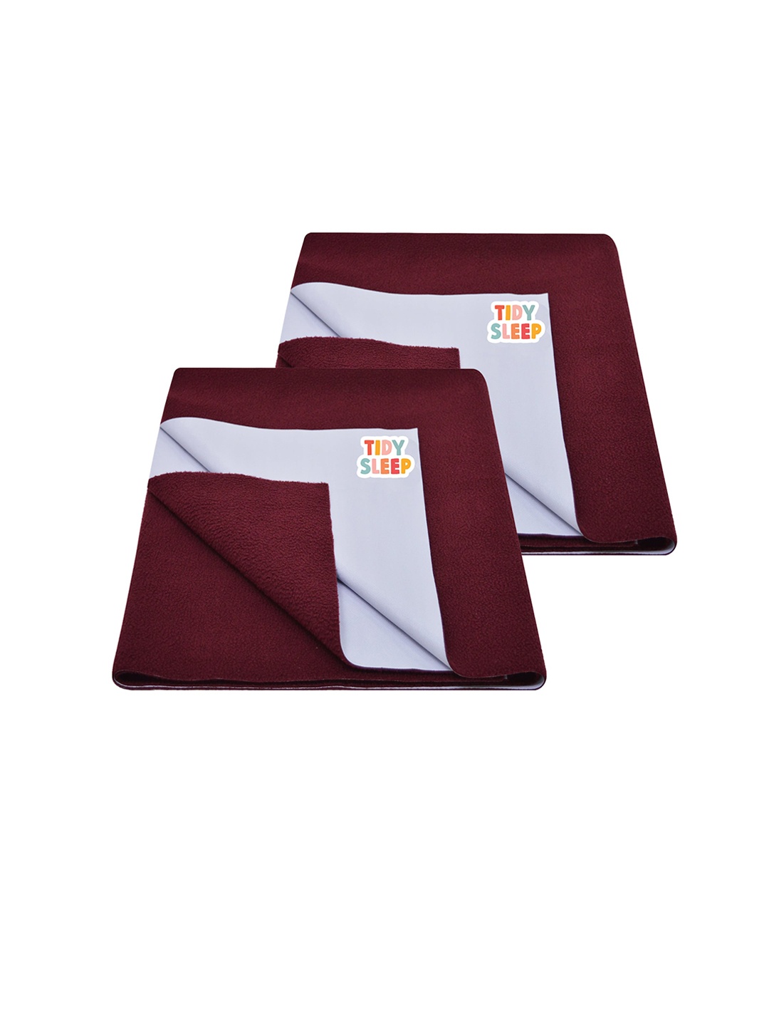

TIDY SLEEP Kids Set Of 2 Maroon Water Proof Mattress Protector