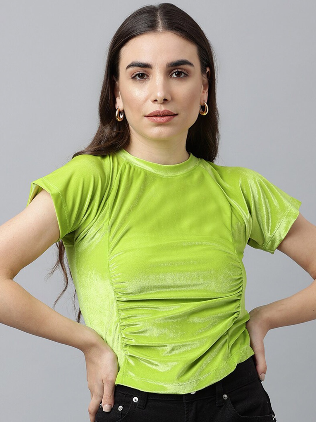 

Pritla Lime Green Organic Cotton Crop Top