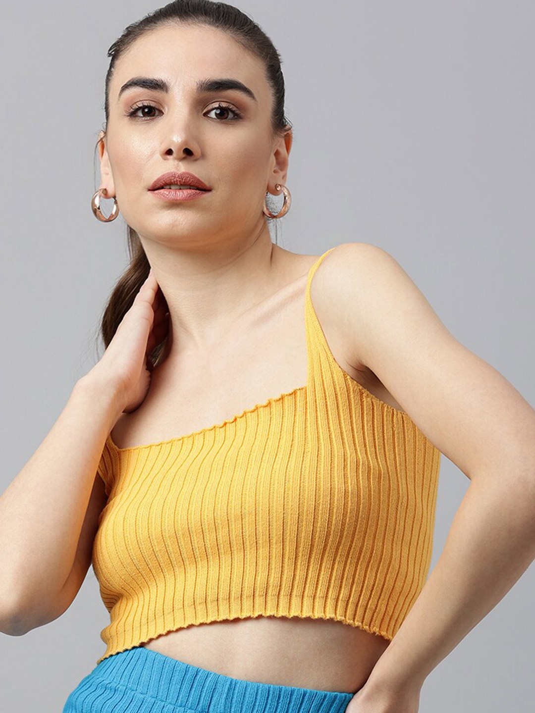 

Pritla Yellow Striped Organic Cotton Crop Top