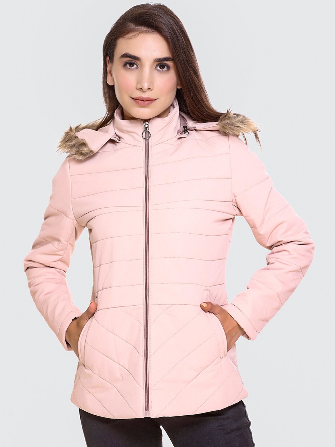 

DARTICA Women Pink Lightweight Bomber Jacket