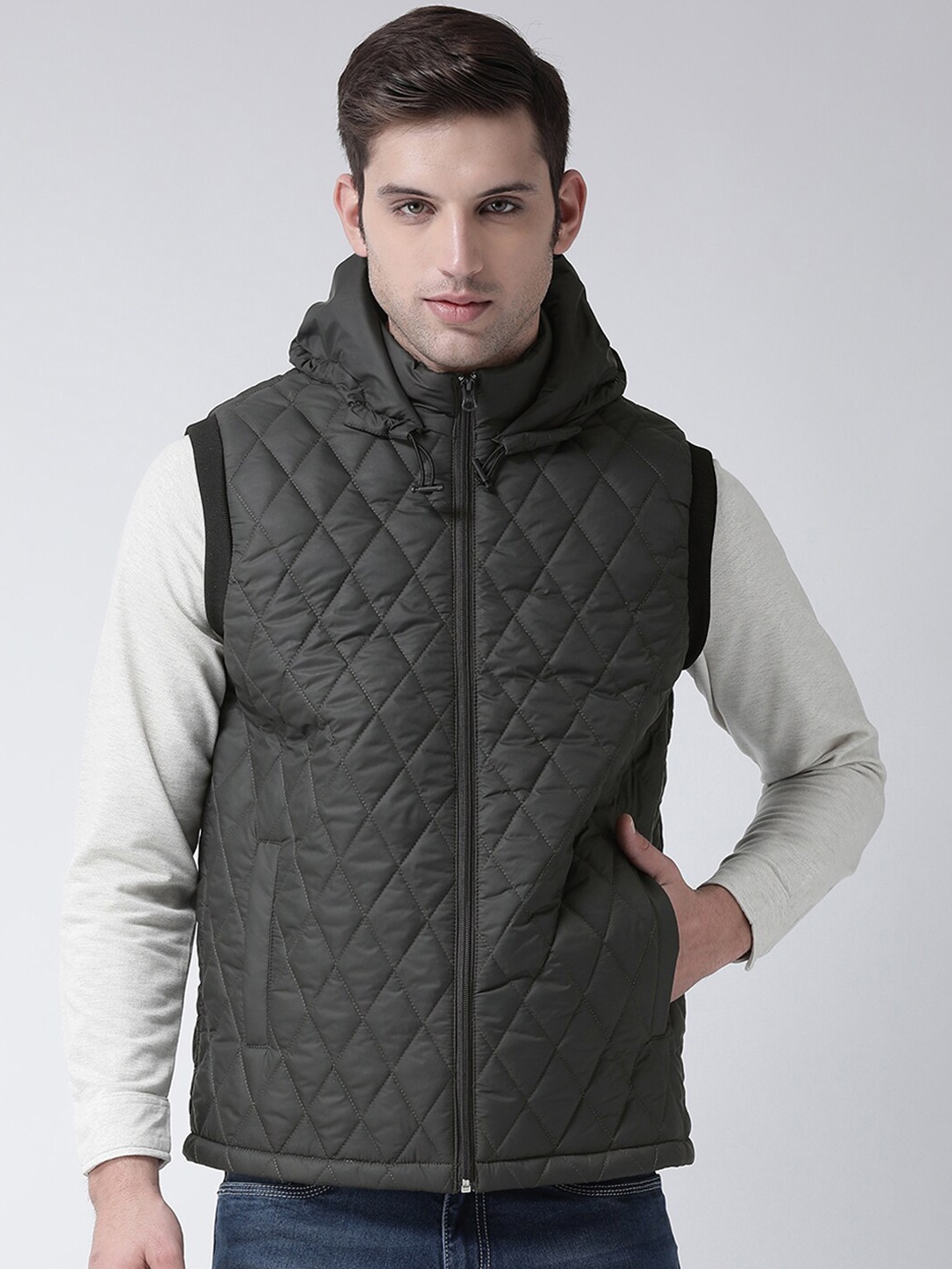 

Club York Men Grey Lightweight Quilted Jacket