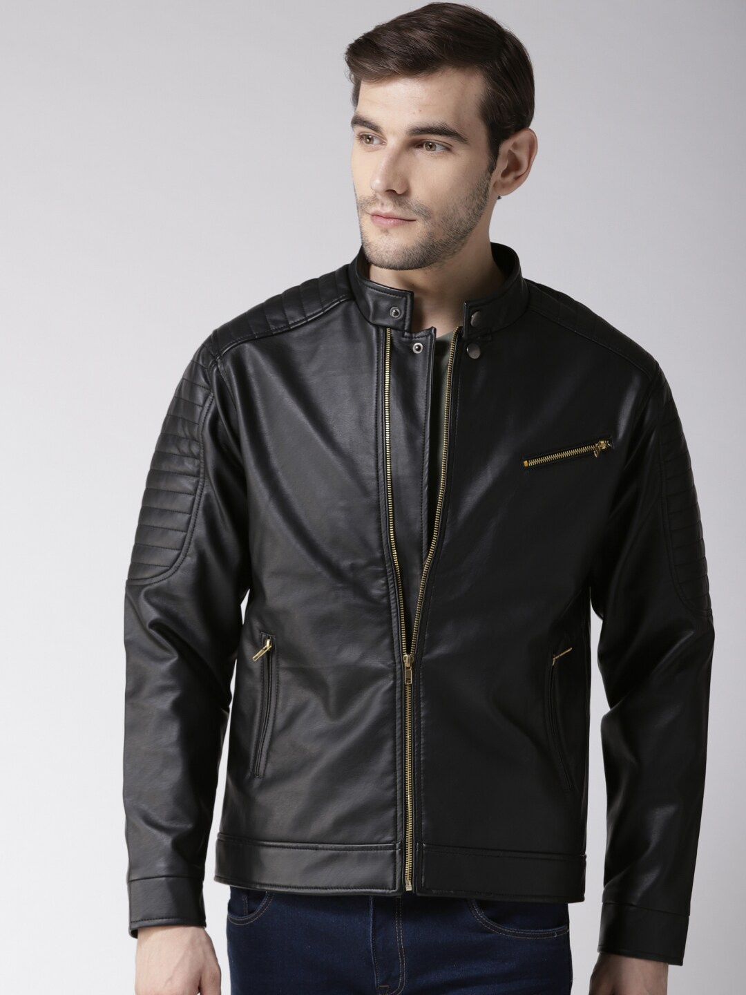 

Club York Men Black Lightweight Biker Jacket