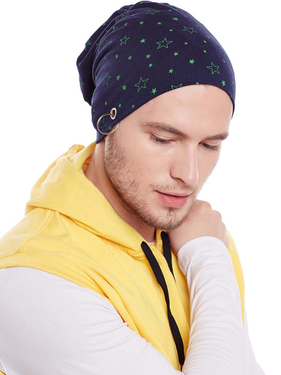 

VIMAL JONNEY Men Navy Blue Printed Beanie
