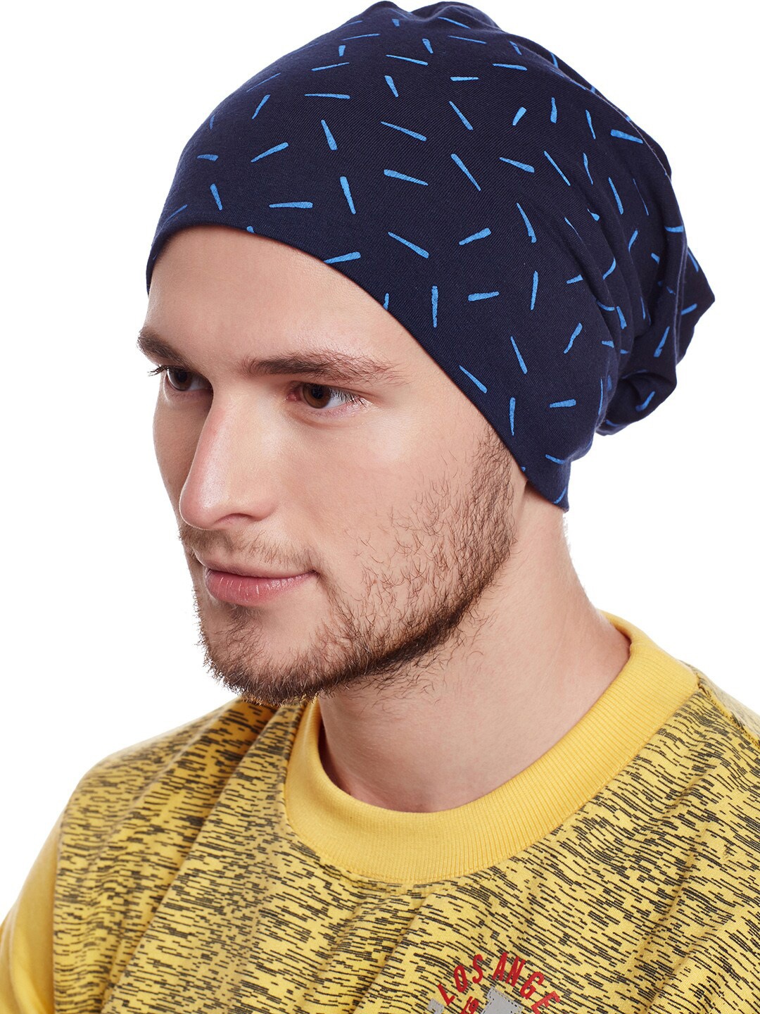 

VIMAL JONNEY Men Navy Blue Printed Beanie