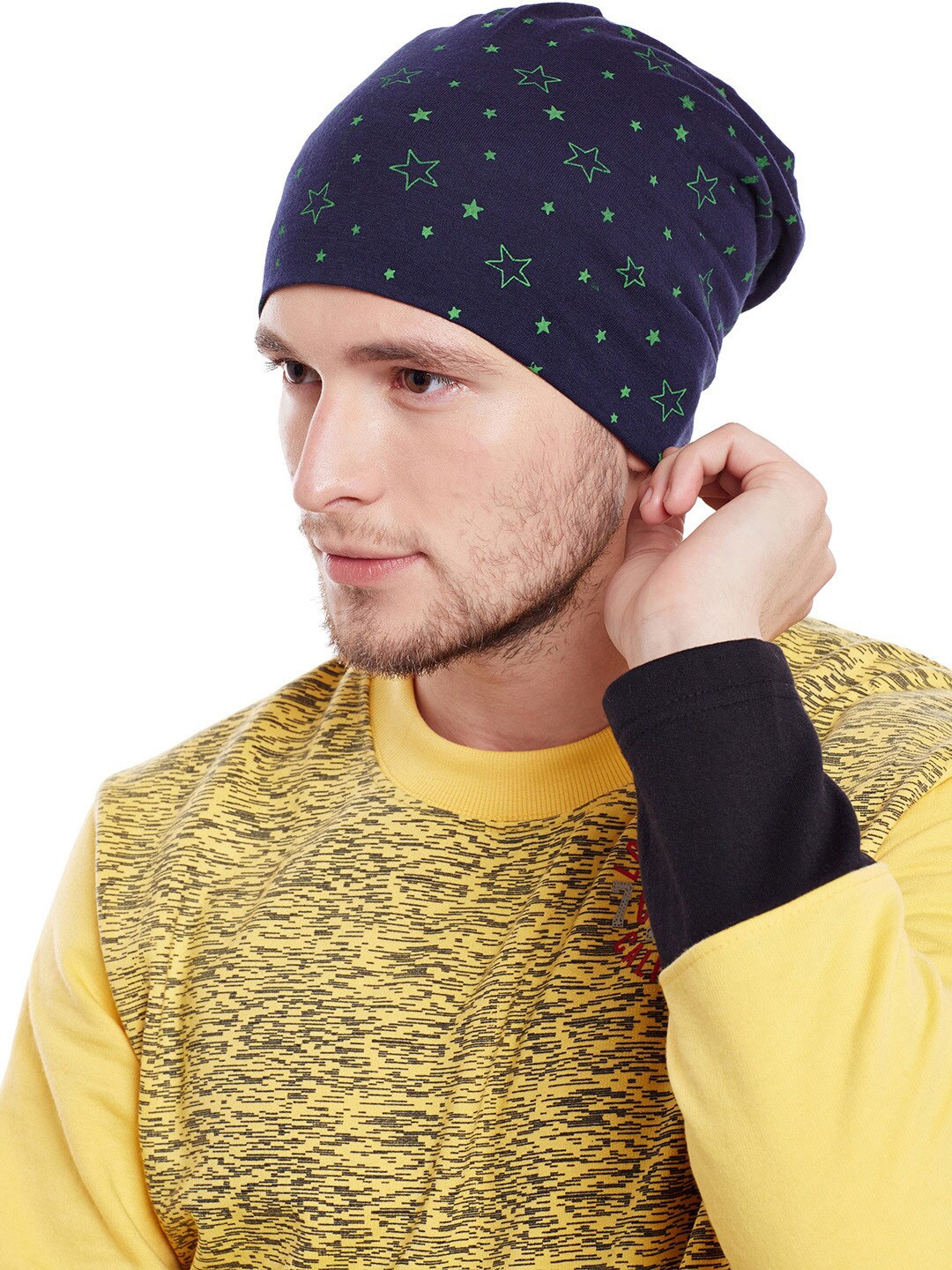 

VIMAL JONNEY Men Navy Blue Printed Beanie