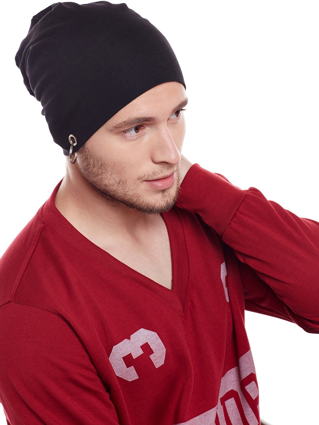 

VIMAL JONNEY Men Black Beanie