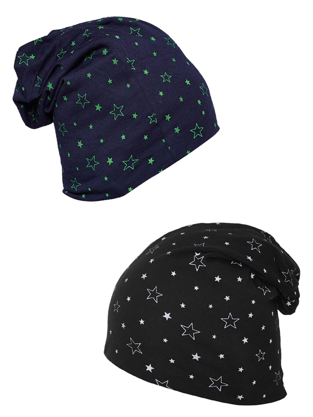 

VIMAL JONNEY Women Blue & Black Pack Of 2 Printed Beanie