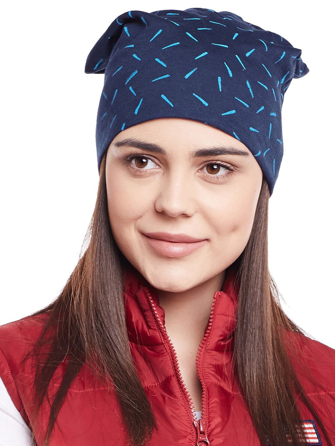 

VIMAL JONNEY Women Navy Blue Printed Beanie