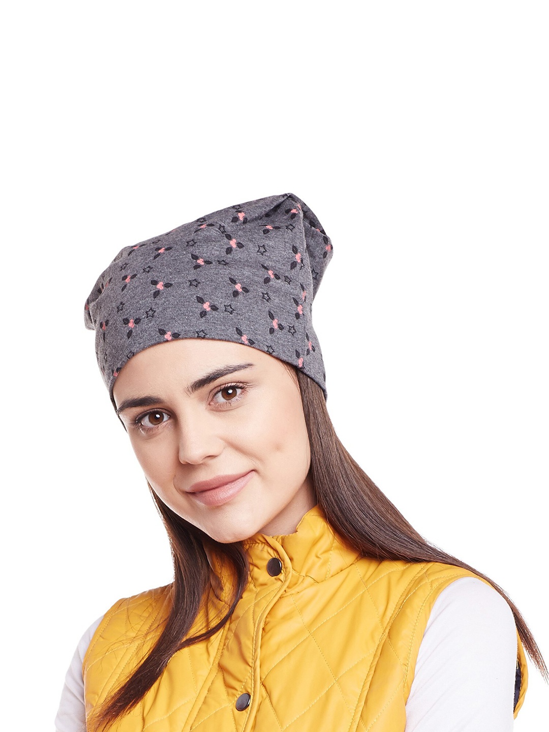 

VIMAL JONNEY Women Grey & Black Printed Beanie