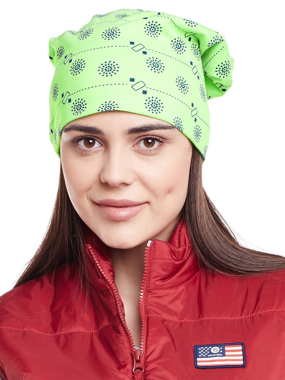 

VIMAL JONNEY Women Green Printed Beanie