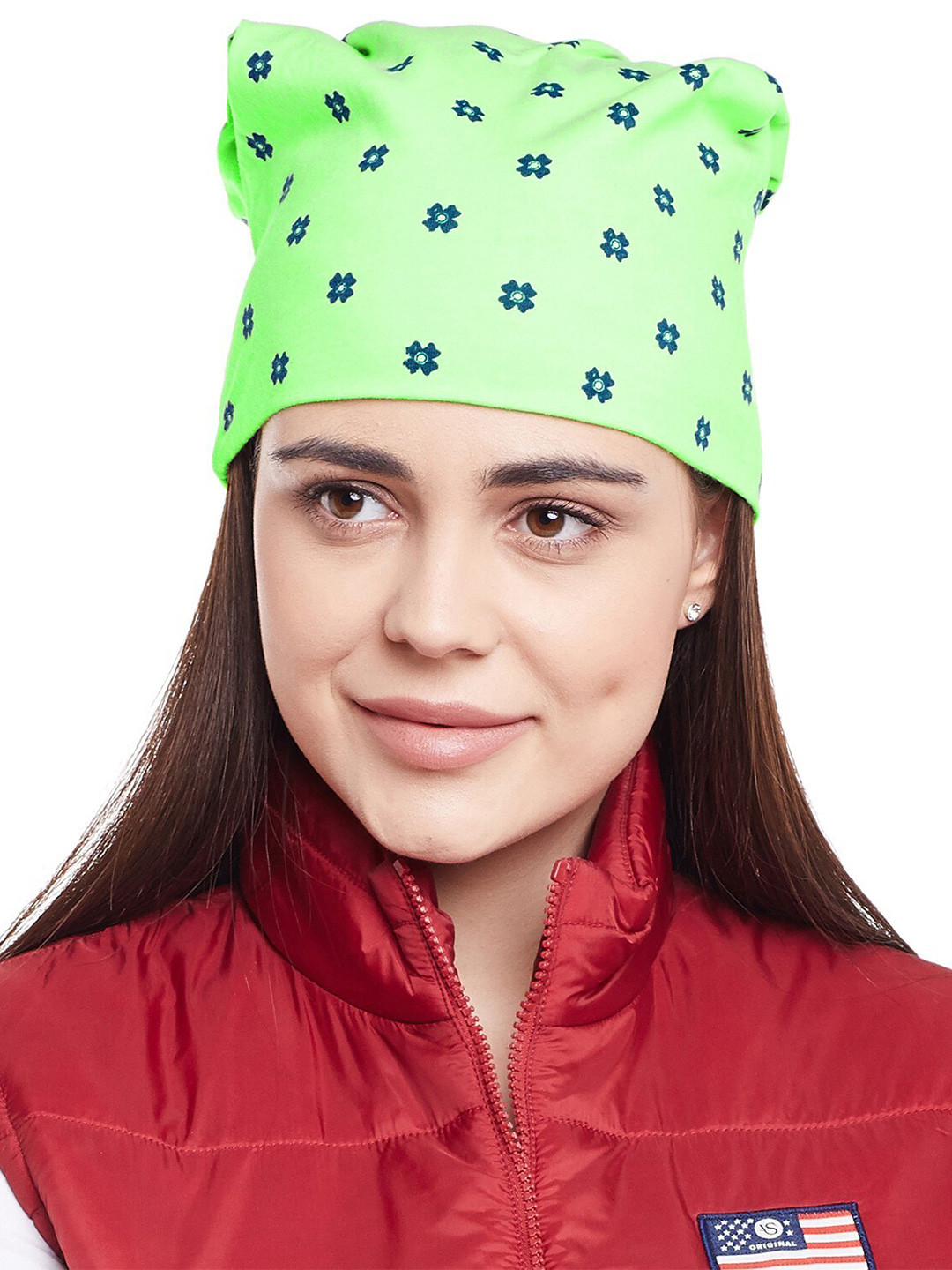 

VIMAL JONNEY Women Green & Blue Printed Beanie