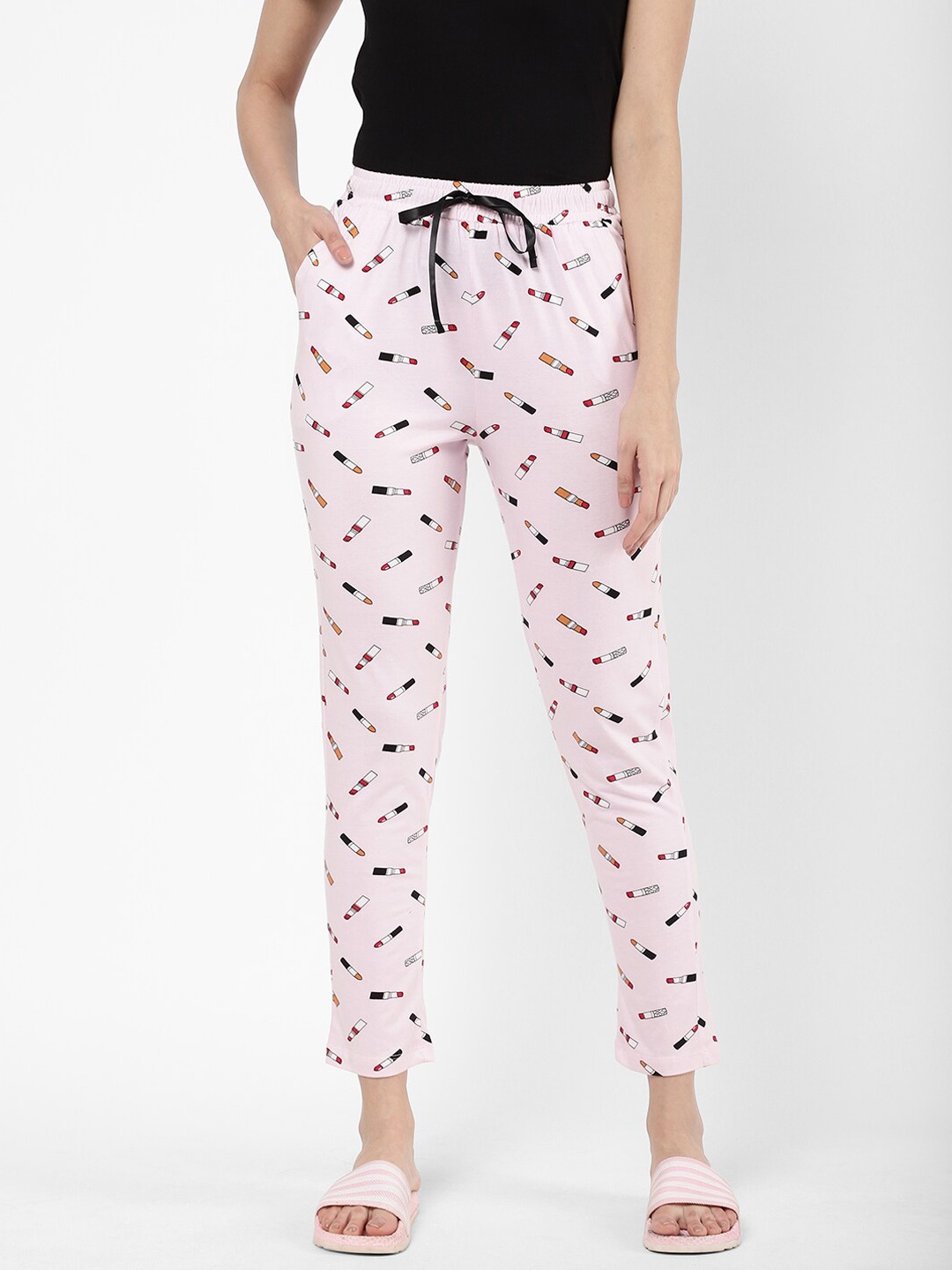 

R&B Women Pink Cotton Printed Lounge Pant
