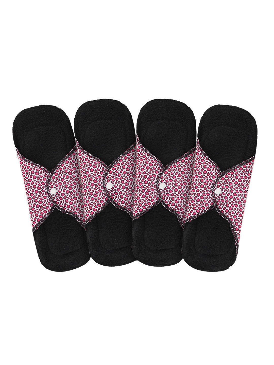 

CareDone Set of 4 Pink & Black Printed Ultra Thin Rash Free Reusable Sanitary Cloth Pads