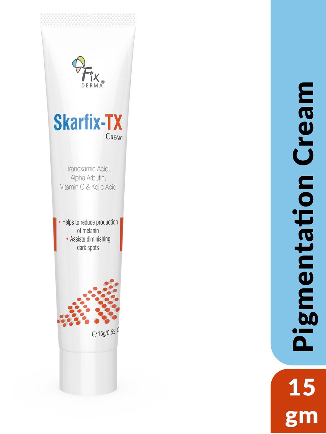 

FIXDERMA Tranexamic Acid + 2% Kojic Acid + 1% Arbutin SKARFIX -TX Face Cream - 15g, Beige